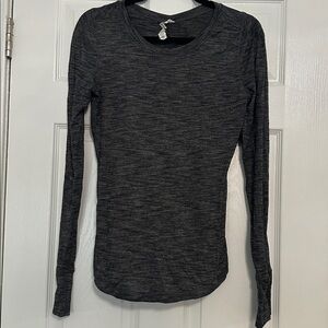 Lululemon 5 Mile Long Sleeve Heathered Black Gray - Size 8